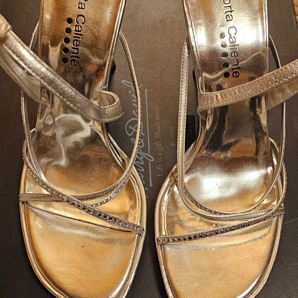 7M Brides Maid Silver Rhinestone Open-toe Heels